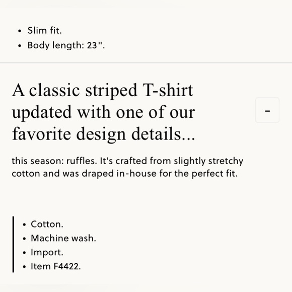 J. Crew Ruffle-Sleeve T-shirt in Stripe Small Black White Preppy Nautical B117 - Picture 4 of 10